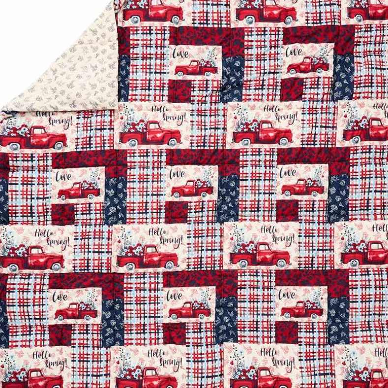 Summer Plaid Truck Complete Comforter Set with Sheets