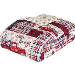 Summer Plaid Truck Complete Comforter Set with Sheets