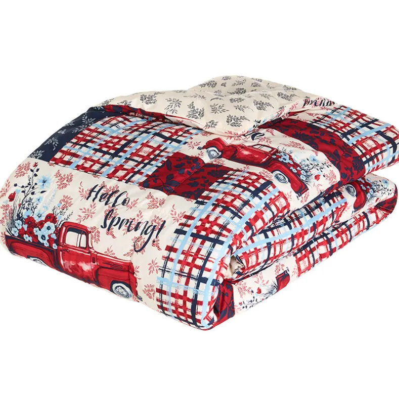 Summer Plaid Truck Complete Comforter Set with Sheets
