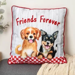 Summertime Pet Embroidered Decorative Pillow