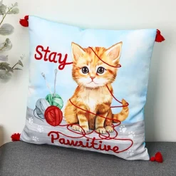 Summertime Pet Embroidered Decorative Pillow