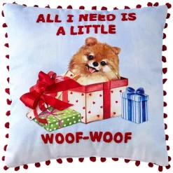 Summertime Pet Embroidered Decorative Pillow