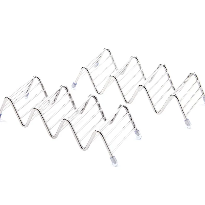 Taco Holder Stand Stainless Steel Set of 2