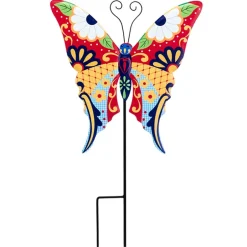 Talavera-Inspired Garden Stakes-Butterfly or Hummingbird