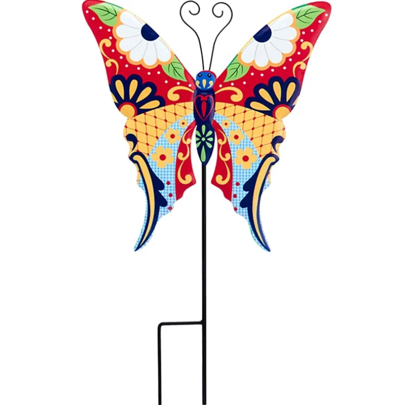 Talavera-Inspired Garden Stakes-Butterfly or Hummingbird