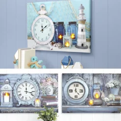 Themed Lighted Clock Wall Art