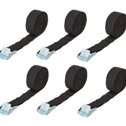 Tie Down Ratchet Lashing Heavy Duty Nylon Securing Straps Set Of 6