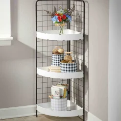 3-Tier Metal Corner Shelf