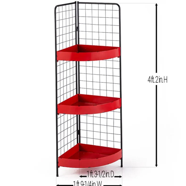 3-Tier Metal Corner Shelf