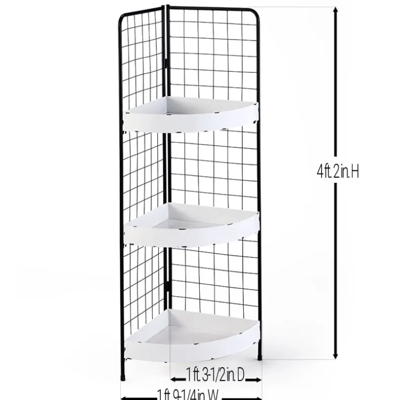3-Tier Metal Corner Shelf