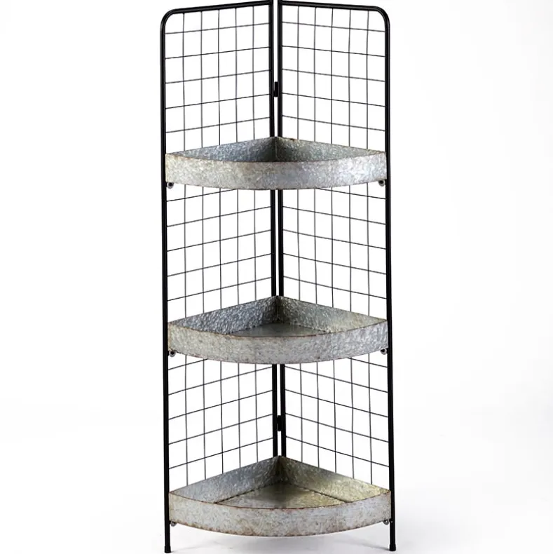 3-Tier Metal Corner Shelf