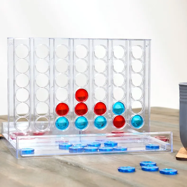 Transparent 4-in-a-Row Game - Family Fun and Easy to Transport
