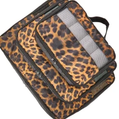 Travel Packing Cubes in Cheetah Print - Set of 3