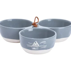 Triple Serving Bowl in Stoneware - Lake or Ocean