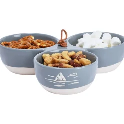Triple Serving Bowl in Stoneware - Lake or Ocean