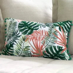 Tropical Embroidered Decorative Pillow