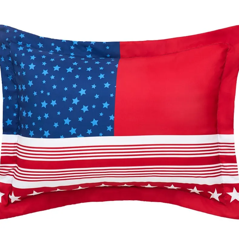 USA Stripe Comforter Set with 2 Shams King Queen