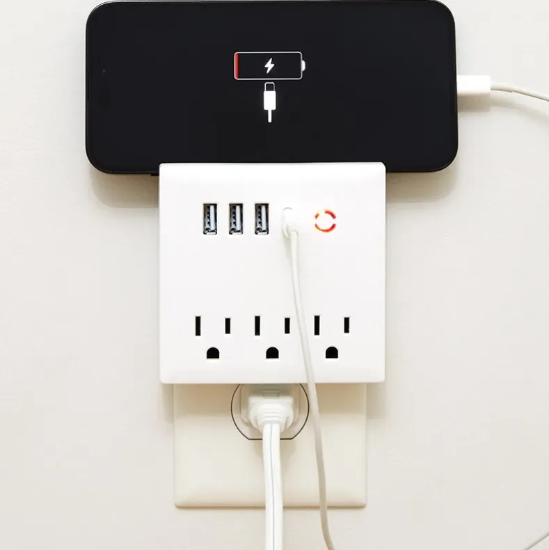 USB And Outlet Adapter With Phone Holder - Ultimate Charging Hub