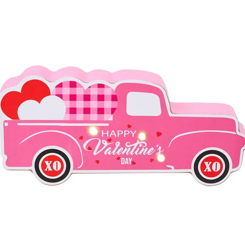 Valentine's and St Patrick's Lighted Truck Tabletop Décor