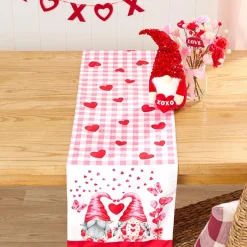 Valentine's Day Gnome Table Runner or Set of 4 Placemats