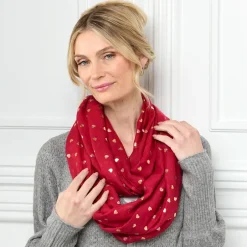 Valentine's Day Scarf Infinity Red 26"W x 35"L