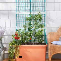 Vegetable Planter With Wheels And Trellis - 58 Inch Self Watering