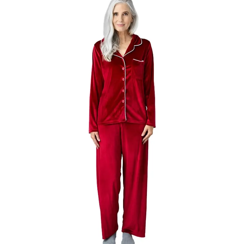 Velour Women's Pajama 2-Pc Set