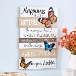 Vibrant Butterfly Sentiment Hanging Sign or Block Signs