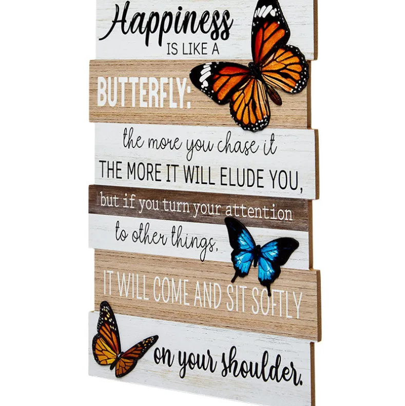 Vibrant Butterfly Sentiment Hanging Sign or Block Signs