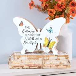 Vibrant Butterfly Sentiment Hanging Sign or Block Signs