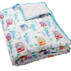 Vintage Camper Reversible Quilt, Sham, or Accent Pillow