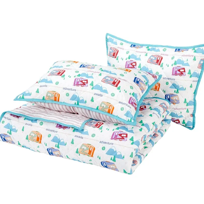 Vintage Camper Reversible Quilt, Sham, or Accent Pillow