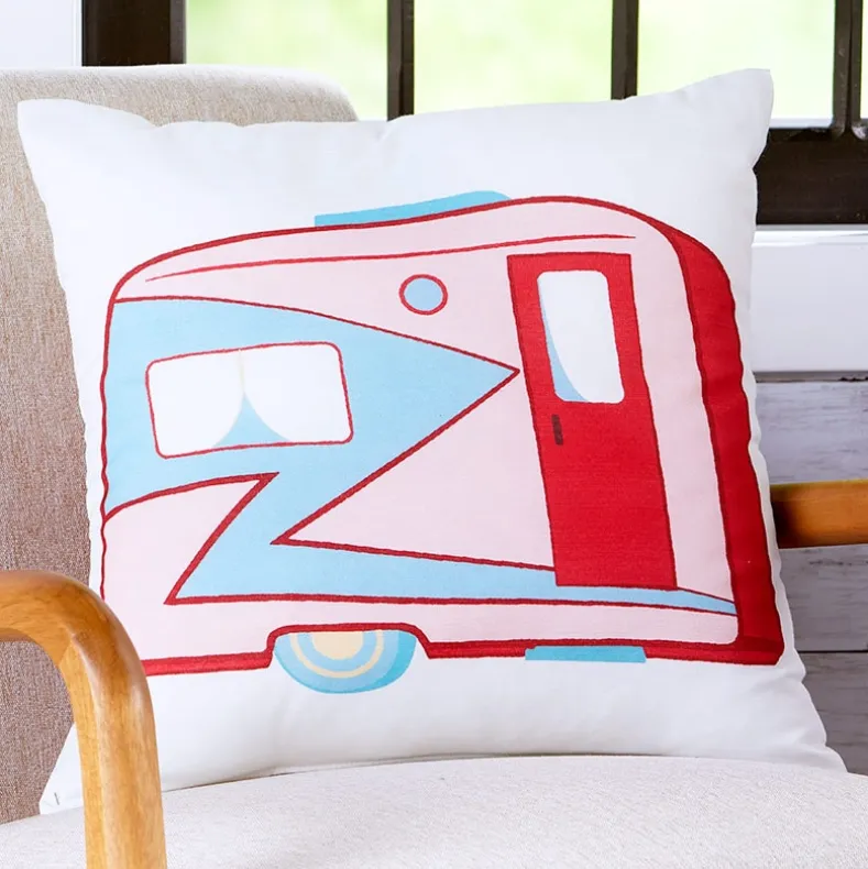 Vintage Camper Reversible Quilt, Sham, or Accent Pillow