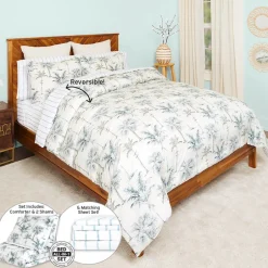 Vintage Palm Tree Queen or King Complete Comforter Set