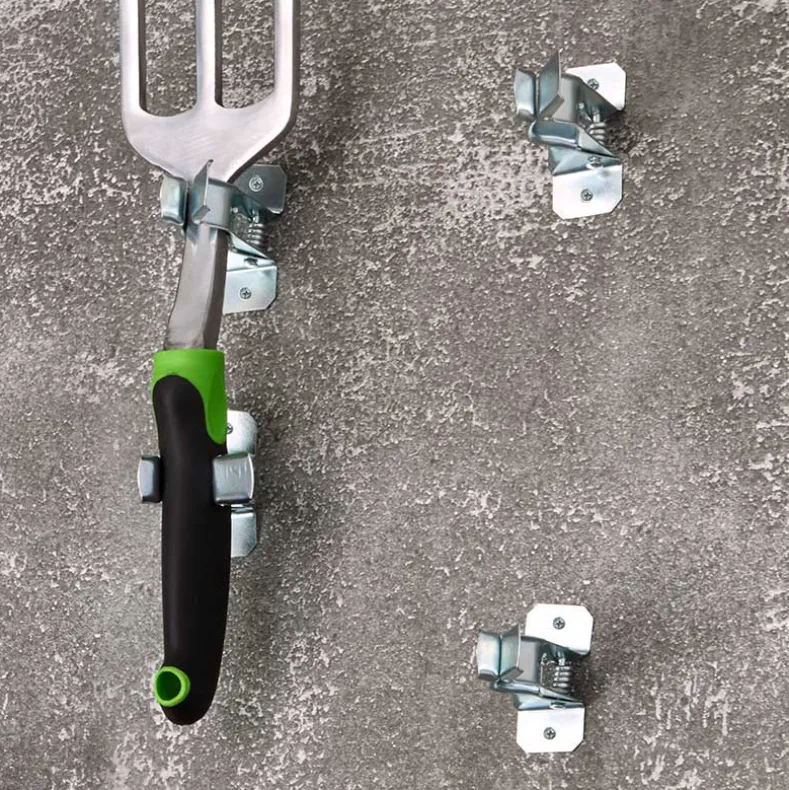 Wall Clamps Set Of 10 Spring Grip For Brooms Mops Rakes Organization