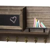 Wall Mounted Entryway Organizer Shelf with Chalkboard and Mail Bin