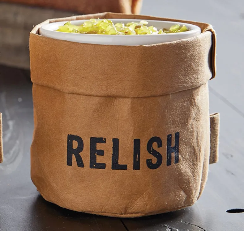 Washable Paper Condiment Holder with Ceramic Dish