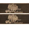 Welcome Garden Wagon Rubber Doormat or Set of 2 Rubber Stair Treads