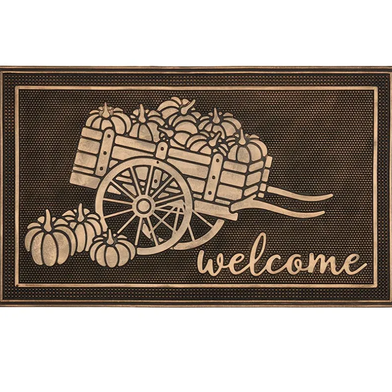 Welcome Garden Wagon Rubber Doormat or Set of 2 Rubber Stair Treads