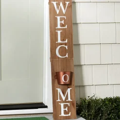 Welcome Sign with Planter