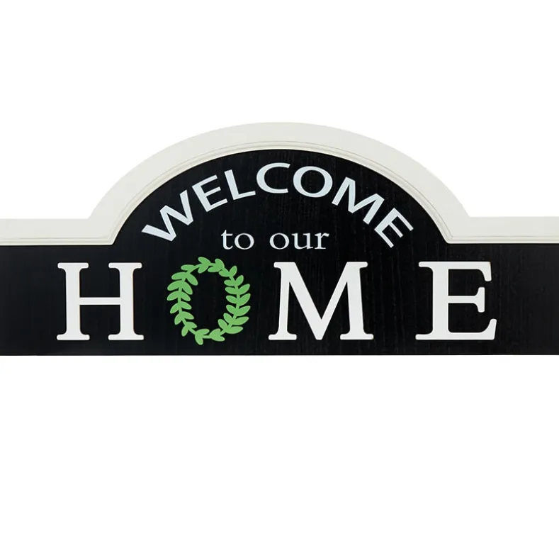 Welcome To Our Home Black Doorway Sign