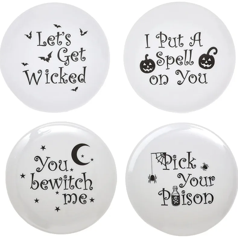 Whimsical Halloween Salad Plates-Set of 4