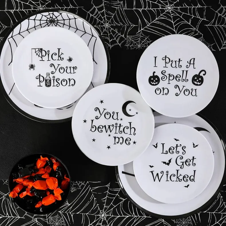 Whimsical Halloween Salad Plates-Set of 4