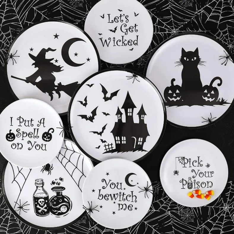 Whimsical Halloween Salad Plates-Set of 4