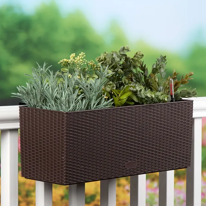 Wicker-Look Rectangle Planter