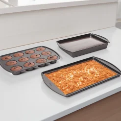 Wilton Bakeware Gift Set - Baking Sheet, Muffin Pan, and Oblong Pan