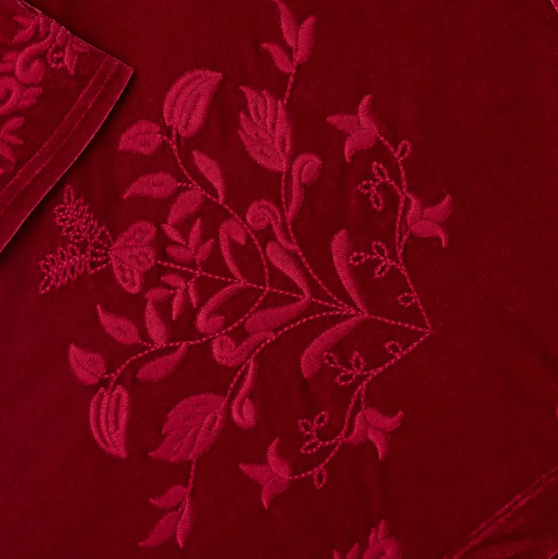 Women's Embroidered Velvet Open Front Cardigan