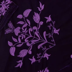 Women's Embroidered Velvet Open Front Cardigan