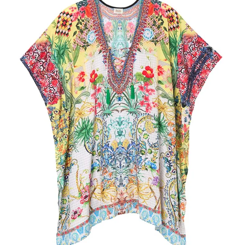 Women's Lace-Up Swimsuit Cover-Up Kaftan