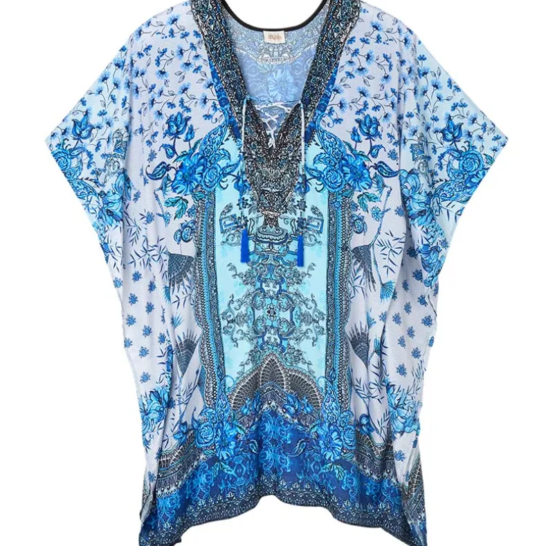 Women's Lace-Up Swimsuit Cover-Up Kaftan